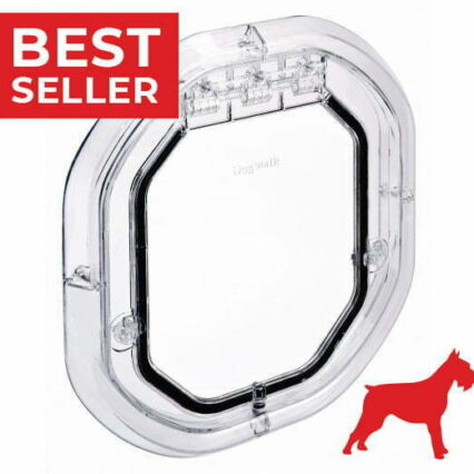 Pet-Tek Clear Glass Fitting Medium Dog Door G-DDC