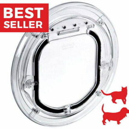 Pet-Tek Clear Maxi Dual Glaze Glass Fitting Cat Flap G-SDDC