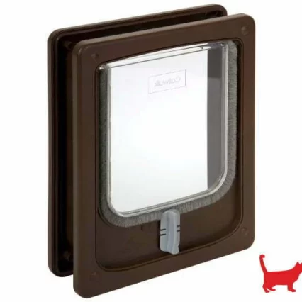 Pet-Tek Door fitting Cat Flap Brown W-CDTB